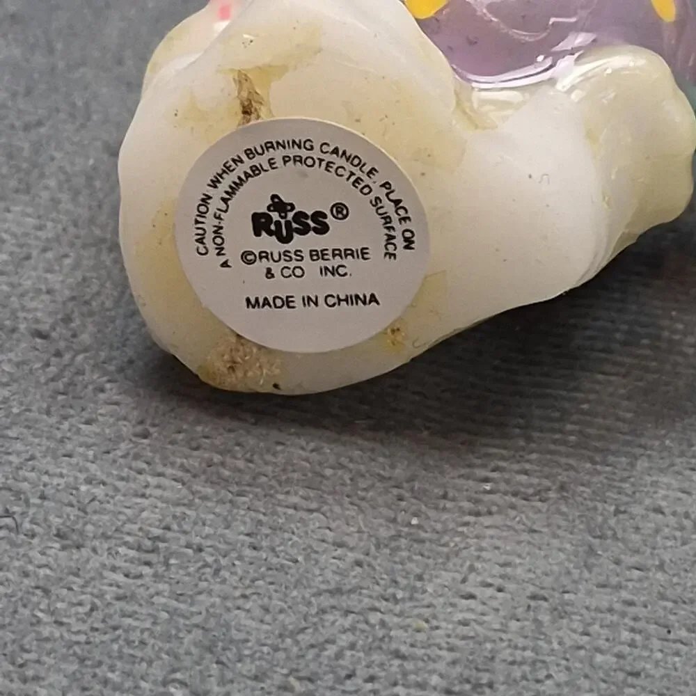 RUSS Lot of 6 Vintage Easter Bunny Wax Mini Candles Unused 2